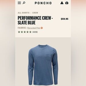 Poncho Long Sleeved Performance Crew XL